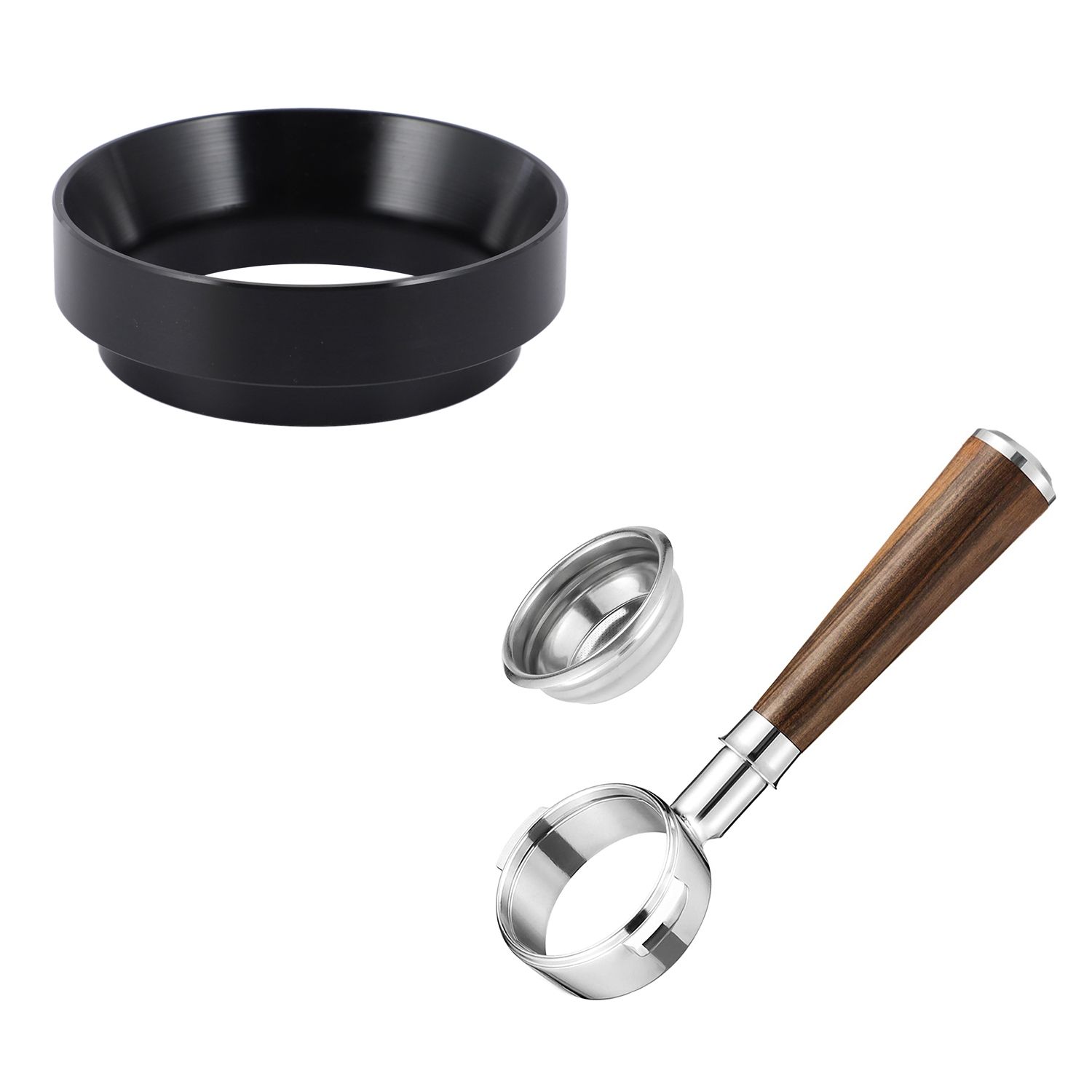 Intelligent Dosing Ring with Bottomless Portafilter for Expobar, Rocket, Faema and Wega with 1 Cup Filter Basket