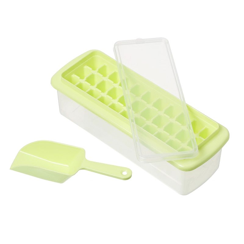With Ice Shovel  Honeycomb Cavity Ice Tray Ice Maker Mold With Lids Ice Cream Plastic Ice Molds  Cocktail Kitchen Tools
