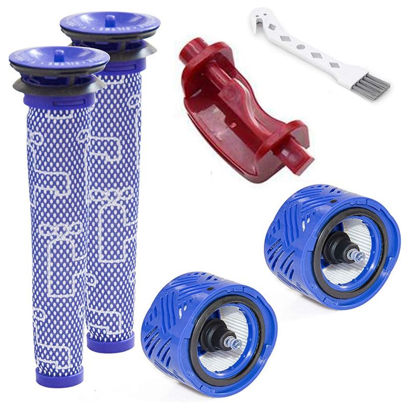 2 Pack Pre-Filters & 2 Pack Post-Filters Replacement Set Compatible for Dyson V6 Mattress Stick Vacuum Cleaner