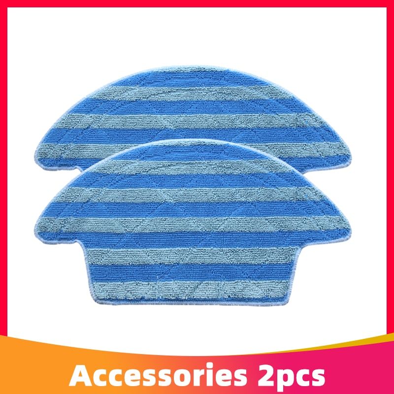 Side Brush Strainer and Hepa Filter Mop Cloth Replacement Pack for iLife V55 Pro Robotic Vacuum Cleaner Spare Parts-2 Mop Cloth