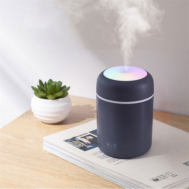 300ML USB Air Humidifier Home Use Silent Air Purifier Mist Sprayer With Colorful Atmosphere Lights