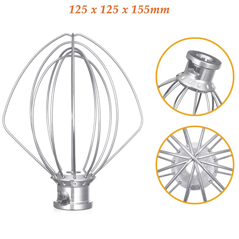 Stainless Steel Wire Whip Mixer Attachment for Kitchenaid K45Ww 9704329 Flour Cake Balloon Whisk Egg Cream Stirrer