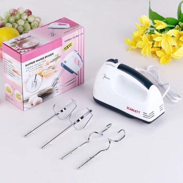 Scarlett - Electric Egg Beater and Mixer for Cake Cream - White