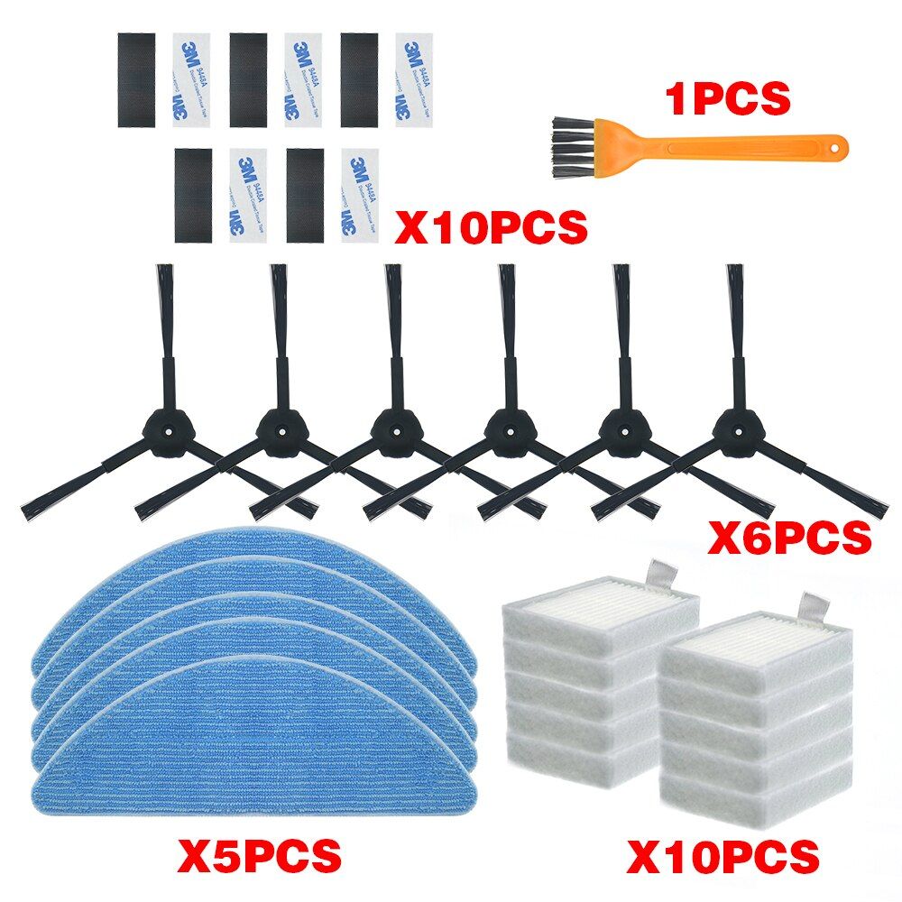 vacuum robot cleaner Parts side brush Primary dust Filter mop Hepa Filter for ilife v5 v5s V3 V3s v5pro V50 V55 x5 v5s pro-Clear