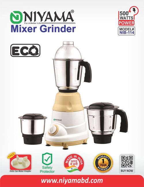 New technology used Niya_ma blender and 3 in 1 mixer grinder -NIB 114 Eco