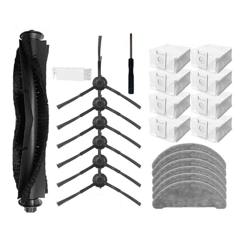 Accessories for XiaoRoidEVE Plus Main Roll Brush Side Brush Mop Cloth Pads Vacuum Cleaner Spare Parts-as shown