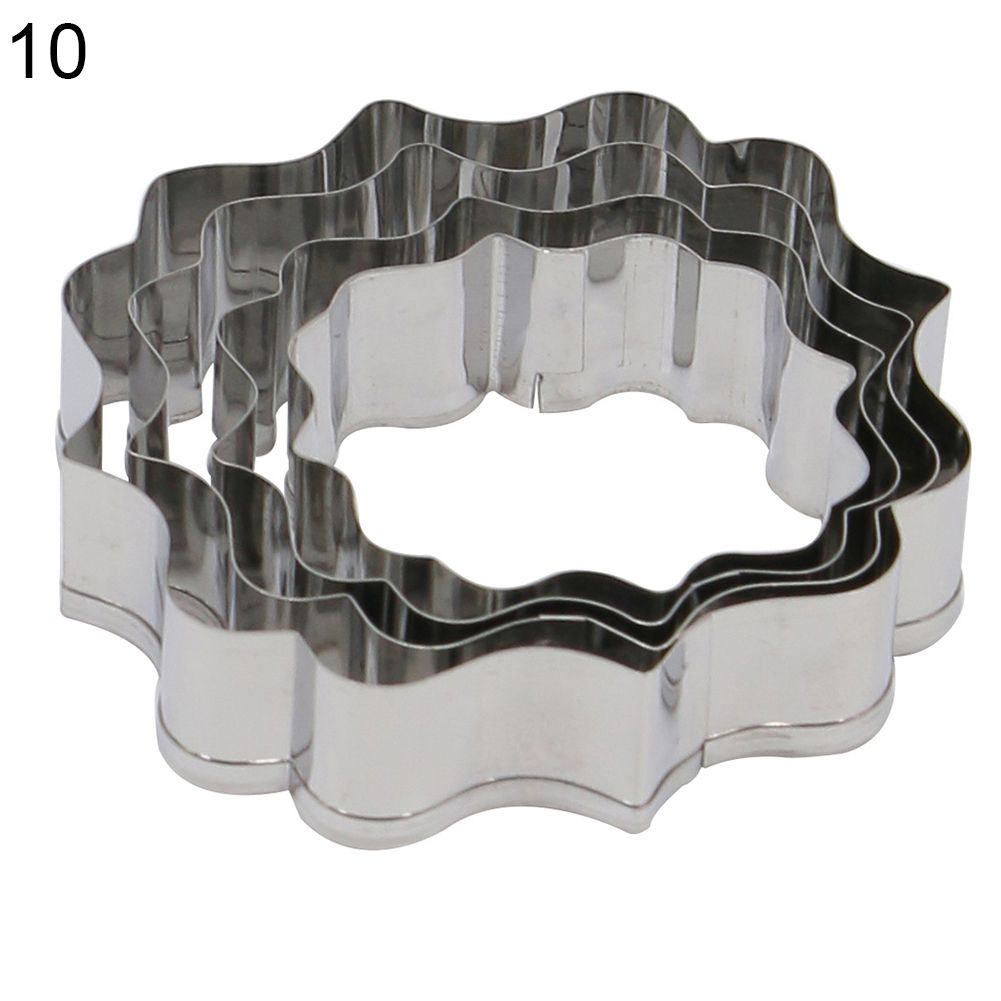 4Pcs Stainless Steel Tags Frame Fondant Cake Cookie Mold Cutter Decorative Tools