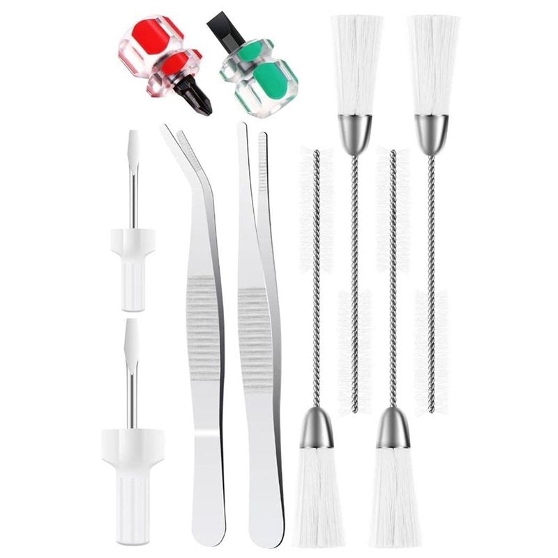 10Pcs Sewing Machine Cleaning Kit, Short Screwdriver, Flathead Cross Head Screwdrivers Sewing Machine Repair Tool