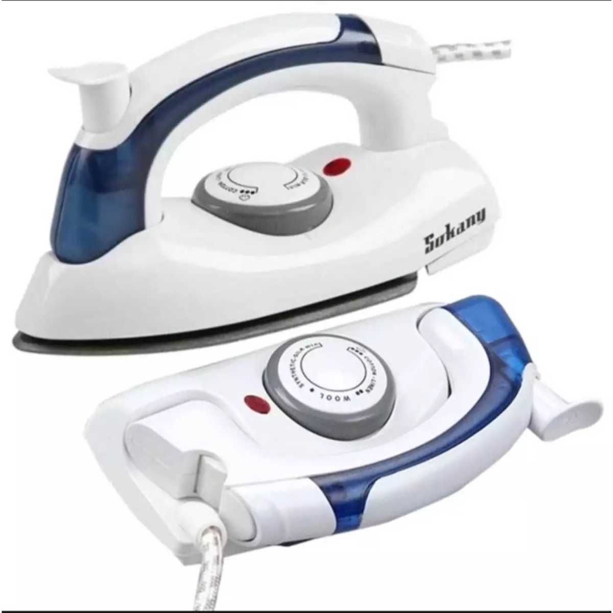 Portable Travel Iron - White and Blue