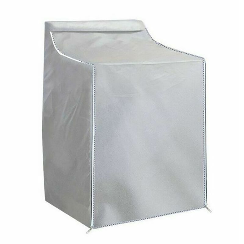 Washing Machine Cover Laundry Dryer Protect Dustproof Waterproof Sunscreen Cover-Silver