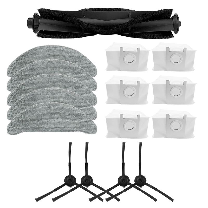 For ROIDMI EVE Plus Sweeper Parts Side Brush Kit Main Brush Dust Bag Mop Rag Vacuum Cleaner Accessories