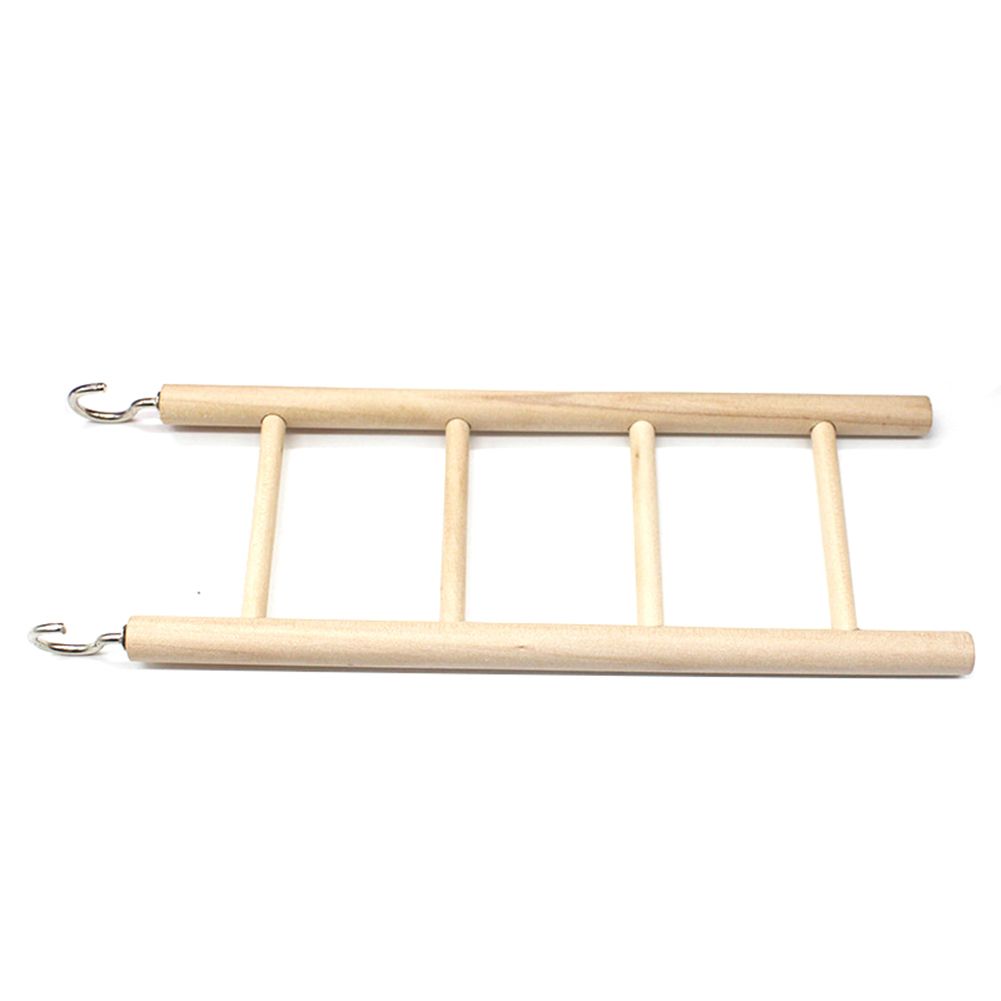 3/4/5/6/7/8 Steps Wooden Pet Bird Parrot Climbing Hanging Ladder Cage Chew Toy