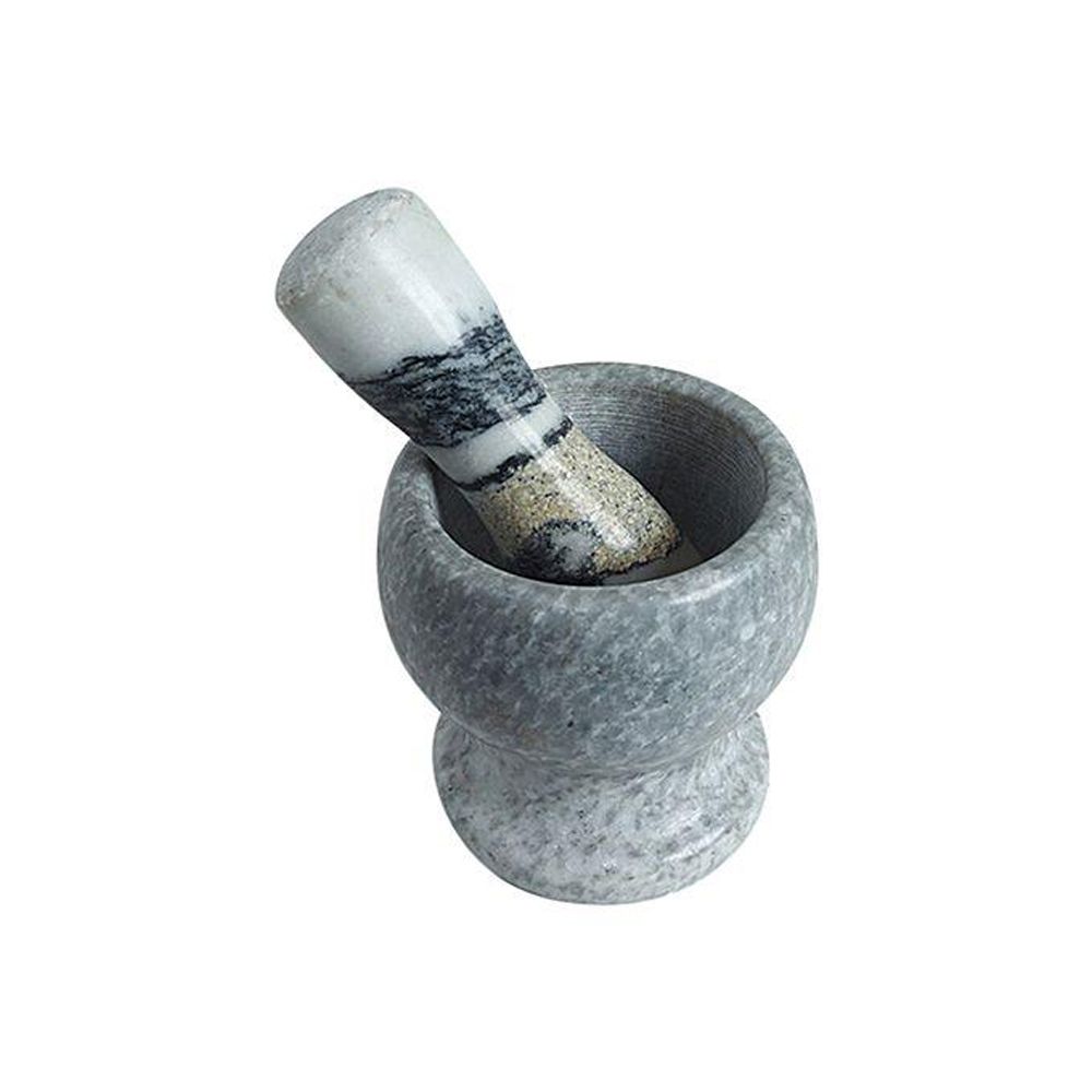 Pestle Set (Large)- Grey (Handheld Marble Mortar )