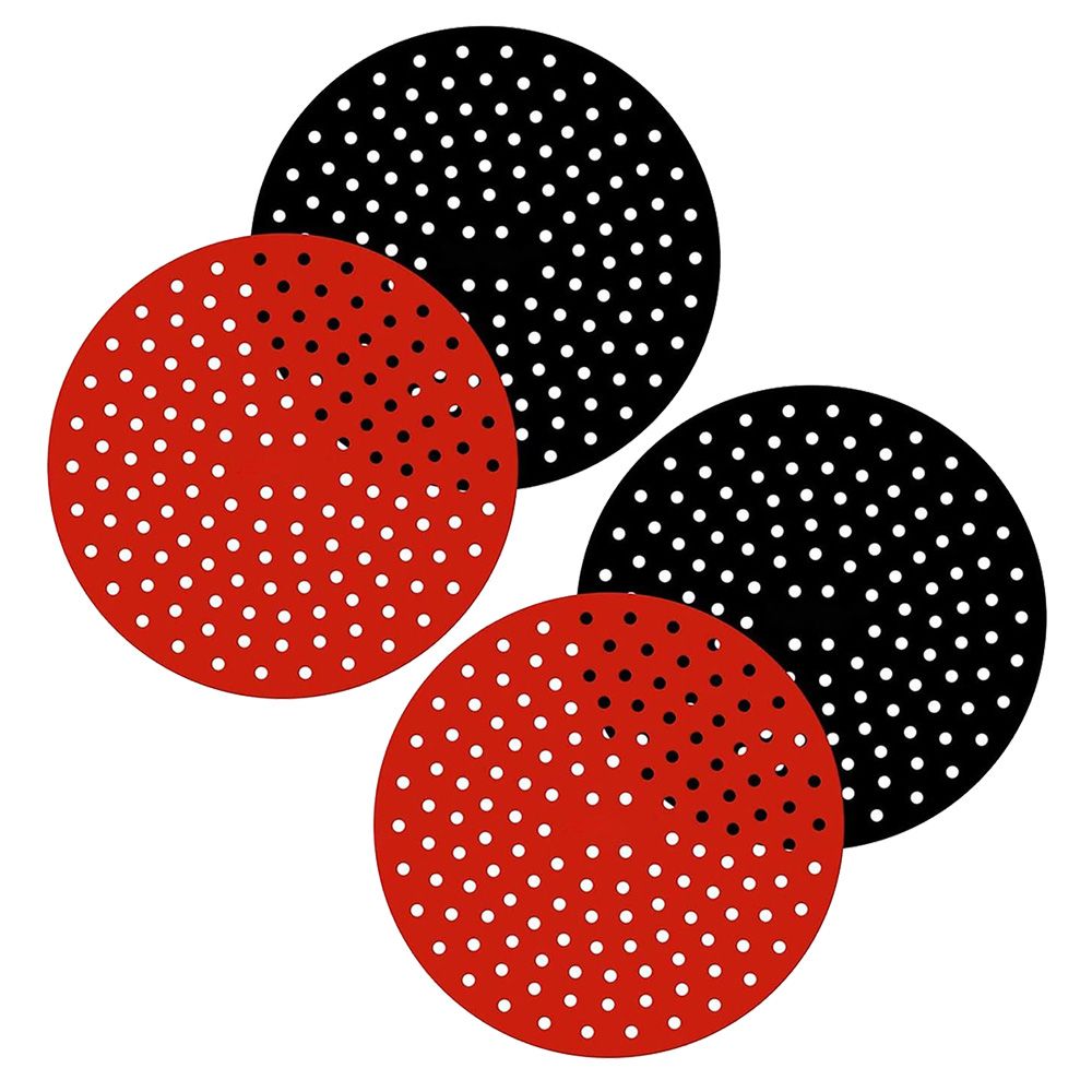 4 Packs 8 Inch Reusable Round Air Fryer Liners,Non-Stick Air Fryer Silicone Basket Streamer Mats Accessories
