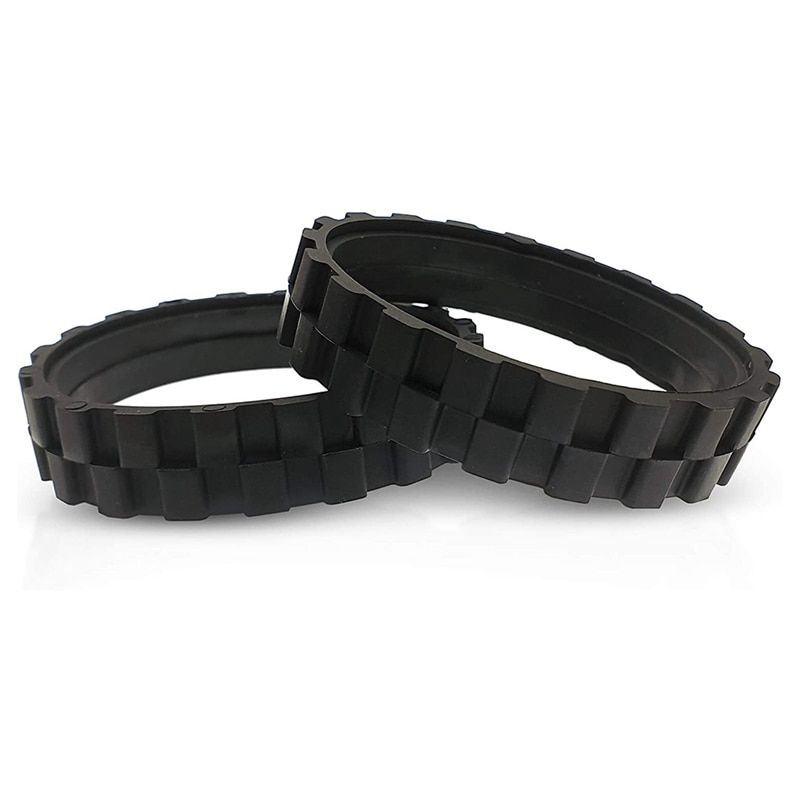 2Pcs Tires for IROBOT ROOMBA Wheels Series 500, 600, 700, 800 and 900 Anti-Slip, Great Adhesion and Easy Assembly.-Black