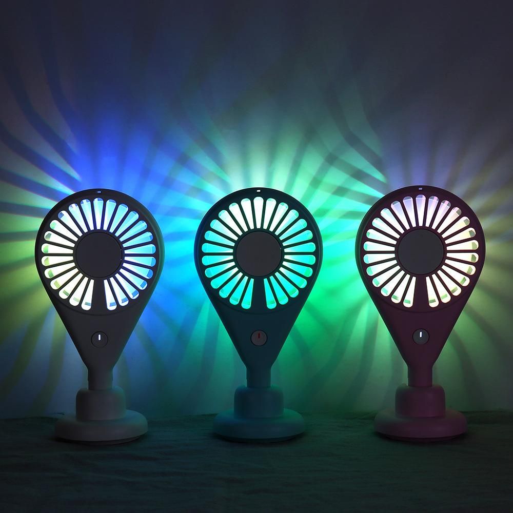 home appliance Portable USB Rechargeable Handheld Foldable LED Mini Desk Fan Handy Air Cooler