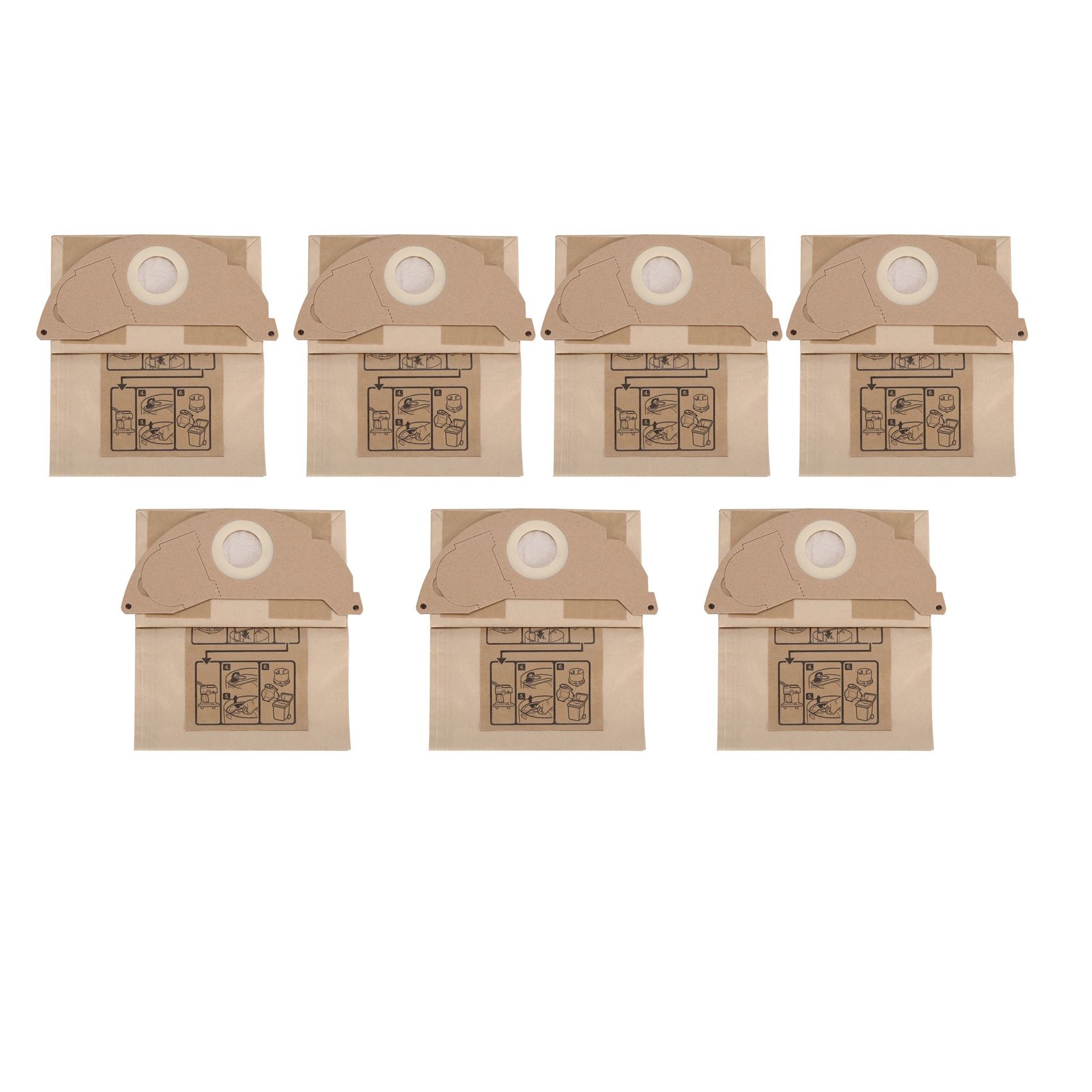 7 Pcs Vacuum Cleaner Dust Filter Paper Bag for KARCHER WD2250 A2004 A2054 MV2 Accessories Cleaner Parts