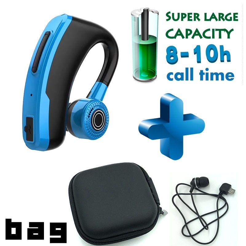 V10 Business Bluetooth Headphone Fast Charging Driver Handsfree Earphone with Mic Voice command Noise Cancelling For ALL PHONE