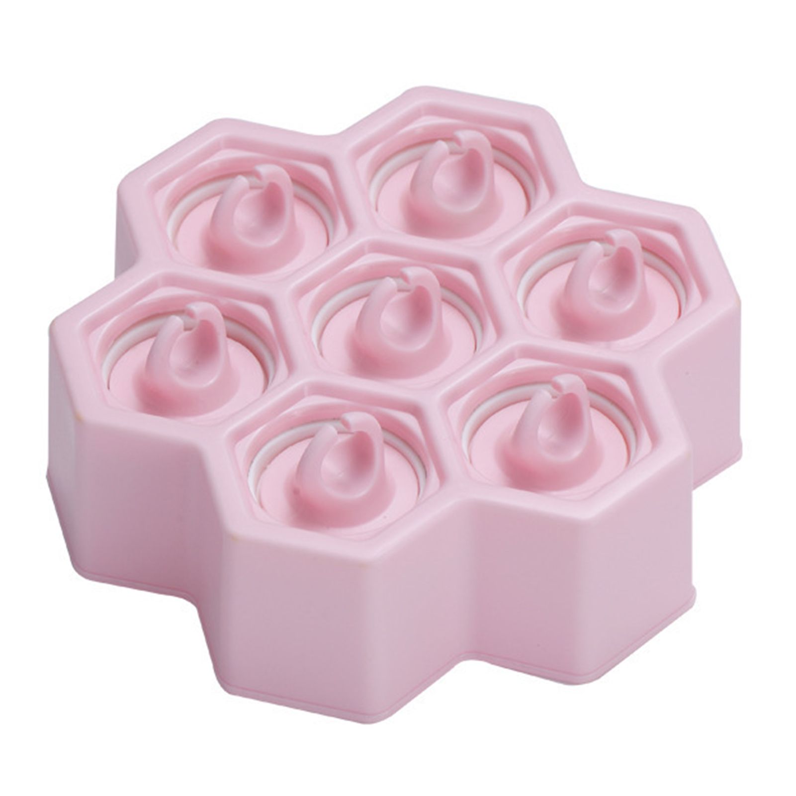 Ice Pop Mold BPA Free 7 Cavities Non-Stick Silicone Honeycomb Ice Cube Mould for Home