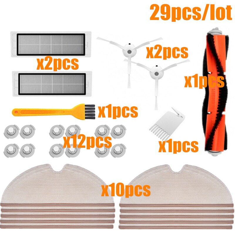 for XiaoRoborock S50 s51 s55 s5 s6 accessories XiaoVacuum Cleaner Parts HEPA Filter Mop Cloths Main Brush Side Brush-XM-RoborockZUHE29