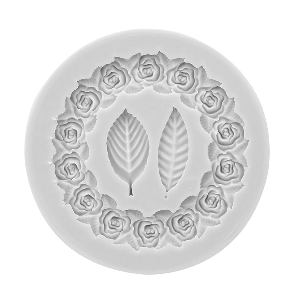 Wreath Leaves Frame Silicone Chocolate Fondant Cake Mold DIY Decorating Tool