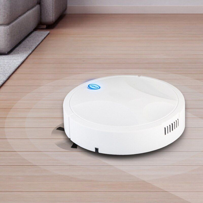 Vacuum Cleaner For Home Office Rechargeable Autodirt Dust Smart Mop Floor Corners Dust Cleaner Sweeper-white
