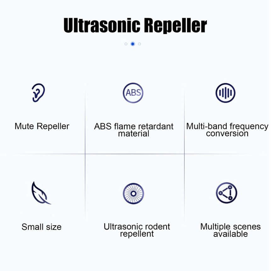 Ultrasonic Repeller Mini Non-Toxic Rat Repellent Mouse Pest Mosquito Drive White US 110-230V