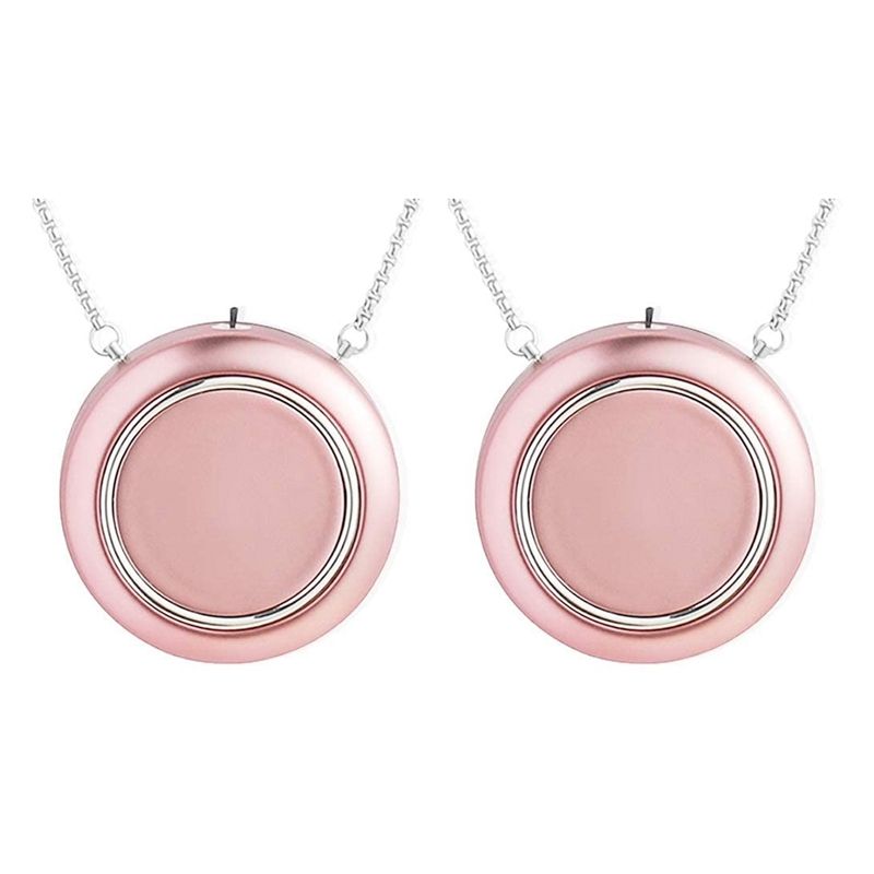 2 Pack Mini Portable Wearable Air Purifier USB Air Cleaner Personal Negative Ion Generator Air Freshener Rose Gold