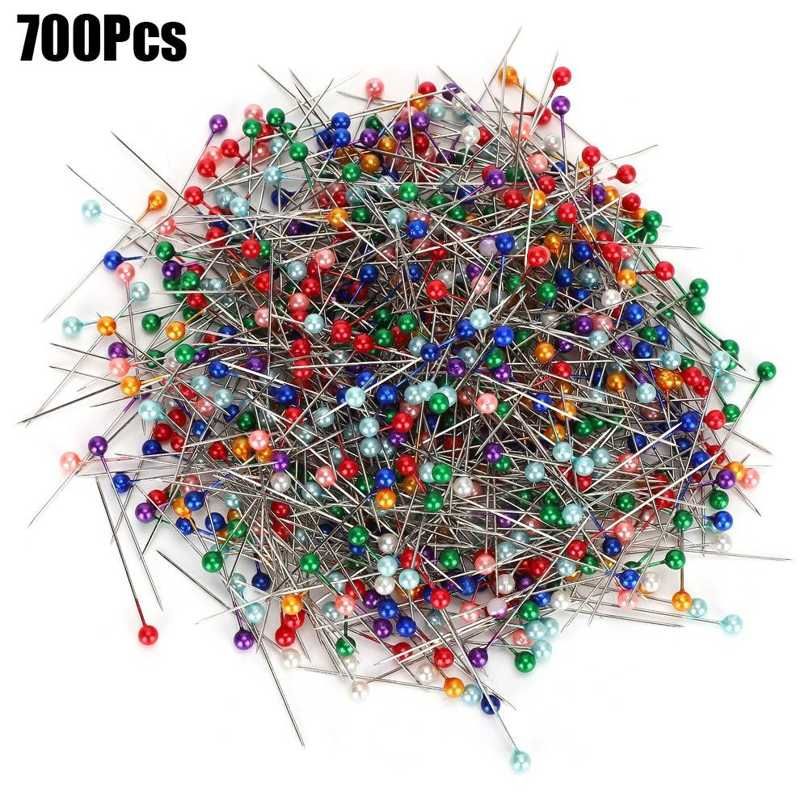 700Pcs Color Sewing Pearl Pin Round Head Machine Positioning Needle Corsage