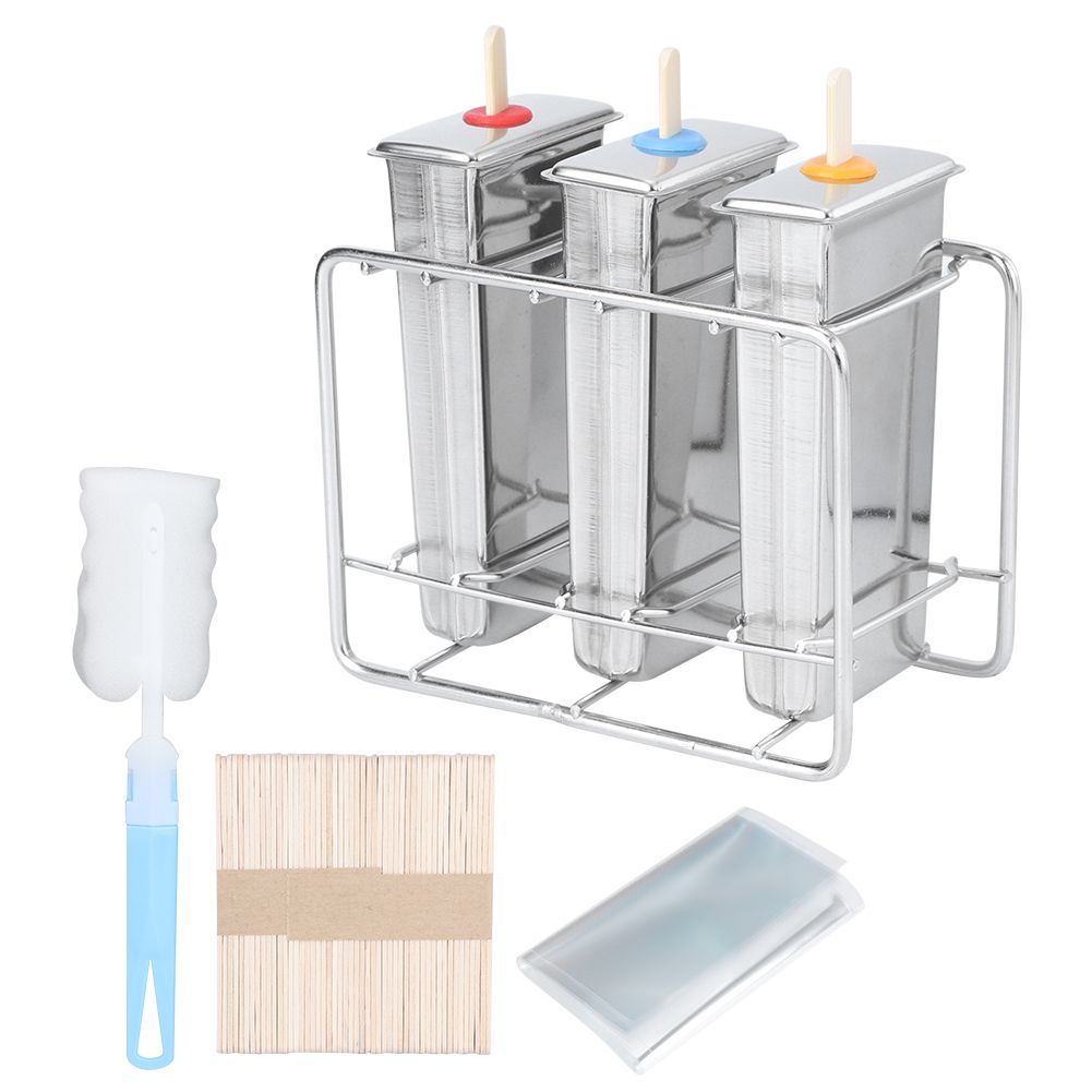 304 Stainless Steel Ice Mold DIY With Cleaning Brush Kit Kitchen Tool