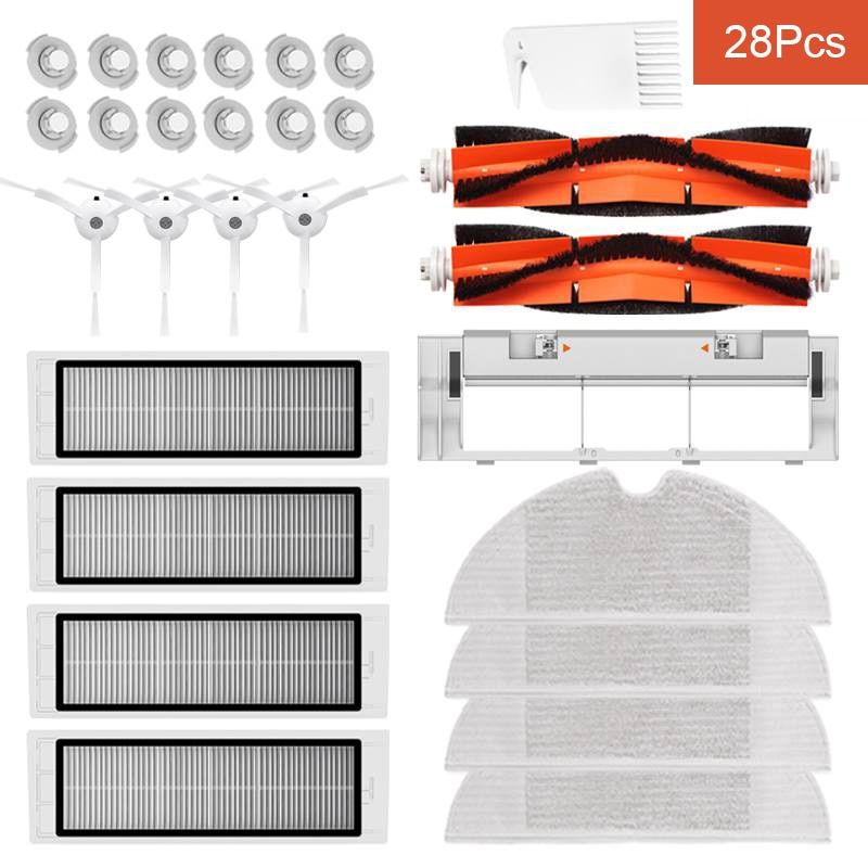 28PCS Main Brush Side Brush HEPA Filter Mops for Xiao1S Rock S6 S5 S60 S5 S50 S55 E25 E35 Vacuum Cleaner Parts Accessories