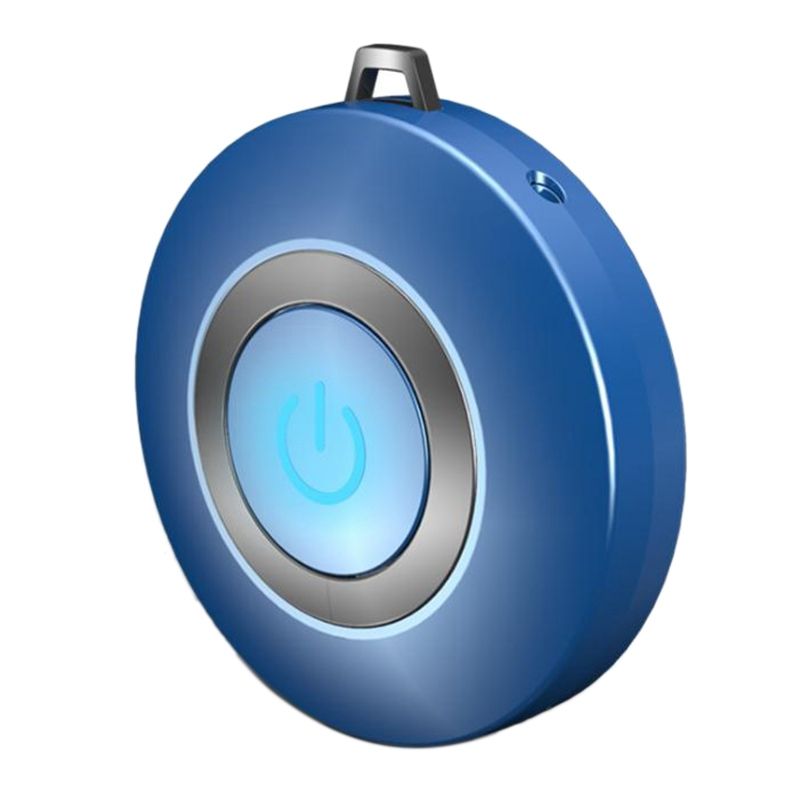 2 Pcs USB Portable Wearable Air Purifier, Personal Air Necklace Negative Ion Air Freshener No Radiation Low Noise(Blue)