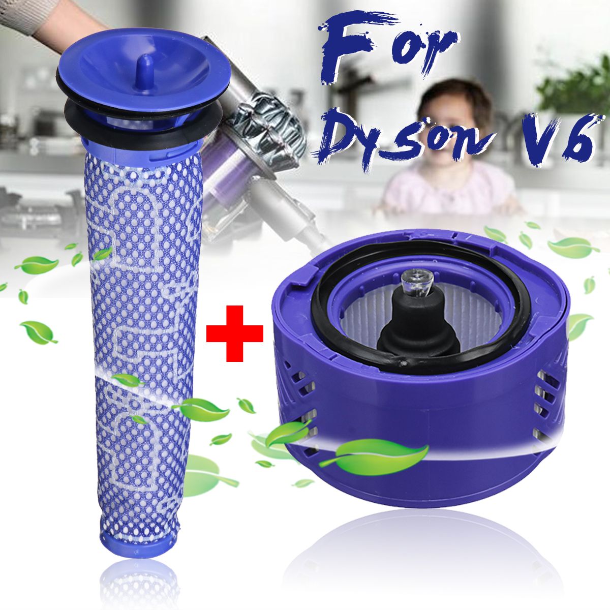 Easy Life Vacuum Cleaners Accessories For all Dyson V6 Absolute Total Clean Cordless Pre + Post Motor HEPA Filter Kit