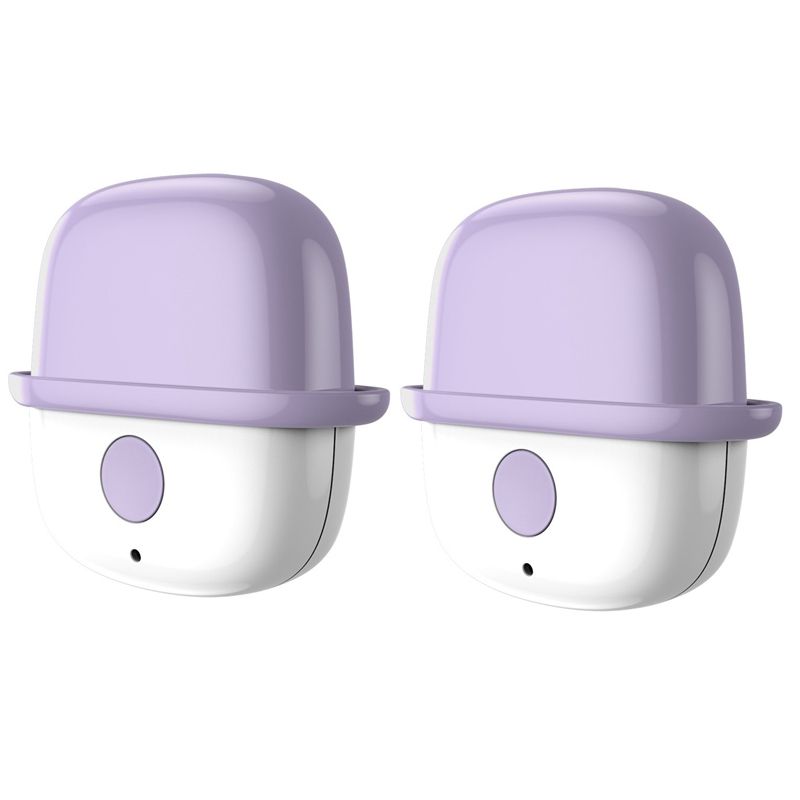 2Pack Wearable Air Purifier Mini Negative Ion Generator Portable Personal Necklace Air Freshener USB Rechargeable Purple