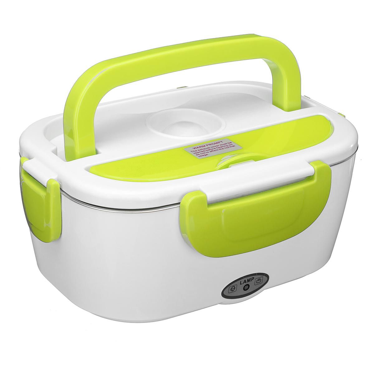 Portable Electric Heated Appliances Heating Lunch Box Bento Food Heater Warmer Car Plug 12V - green