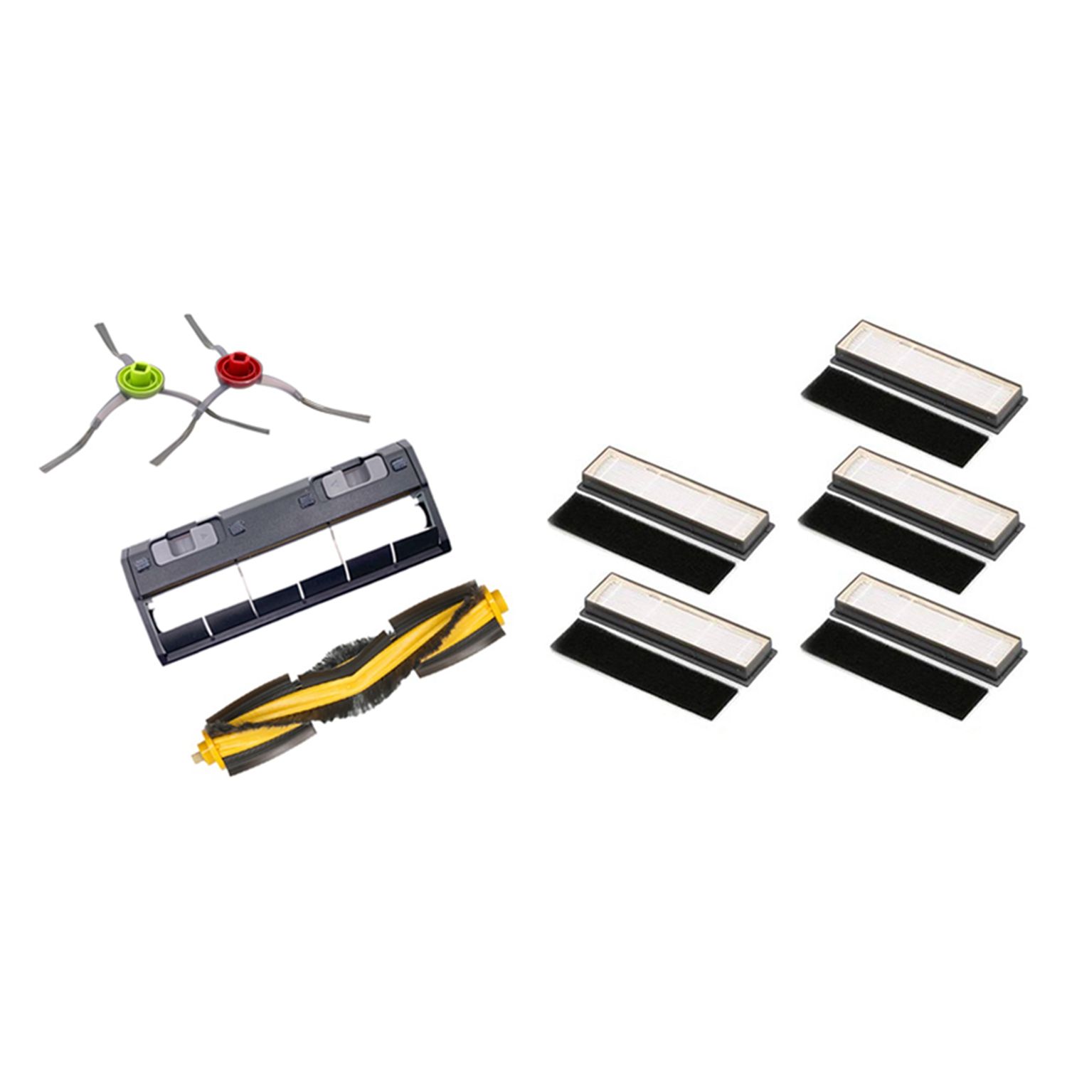 Robot Vacuum Cleaner Side Brushes Main Brush Cover Kit with HEPA Filter , Side Brushes Main Brush Cover Kit
