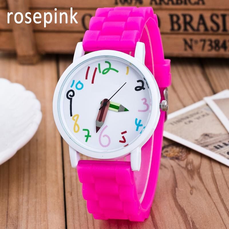 Silicone Watches Children Pencil Pointer Student Watch Quartz Wristwatches Gift Watches S55