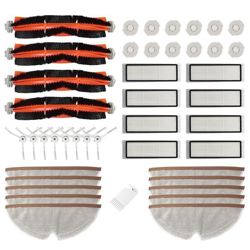 For Xiaomi Roborock Robot S50 S5 Vacuum Cleaner Spare Parts Kits Mop Cloths Filter Side Brush Roll Brush Replacement