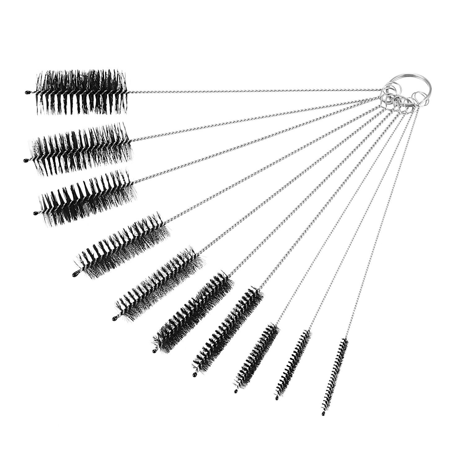 BRADOO-Bottle Brush,Bottle Cleaning Brushes, Cleaning Brush, Cleaner for Narrow Neck Bottles Cups with Hook, Set of 10 pcs