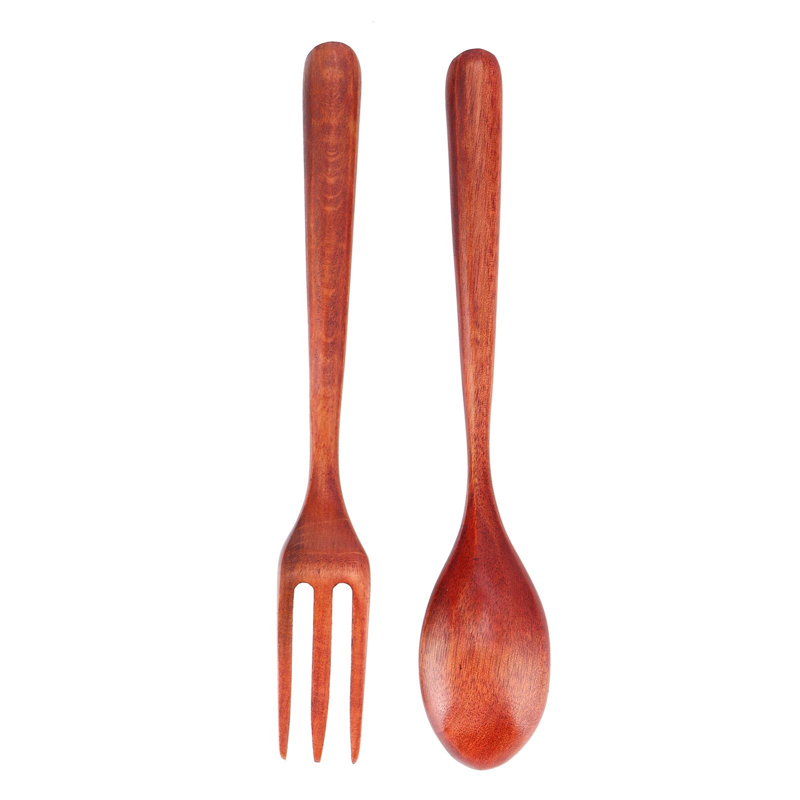 2Pcs/Set Heat Resistance Wood Fork & Spoon Kitchen Utensil Home Restaurant