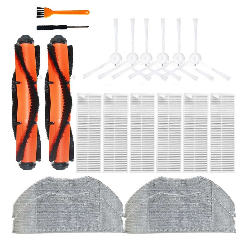 Side Brush Hepa Filter Kits for Xiaomi Mijia G1 Vacuum Cleaner Accessories Mop Cloth Roll Brush Hepa Filter Spare Parts
