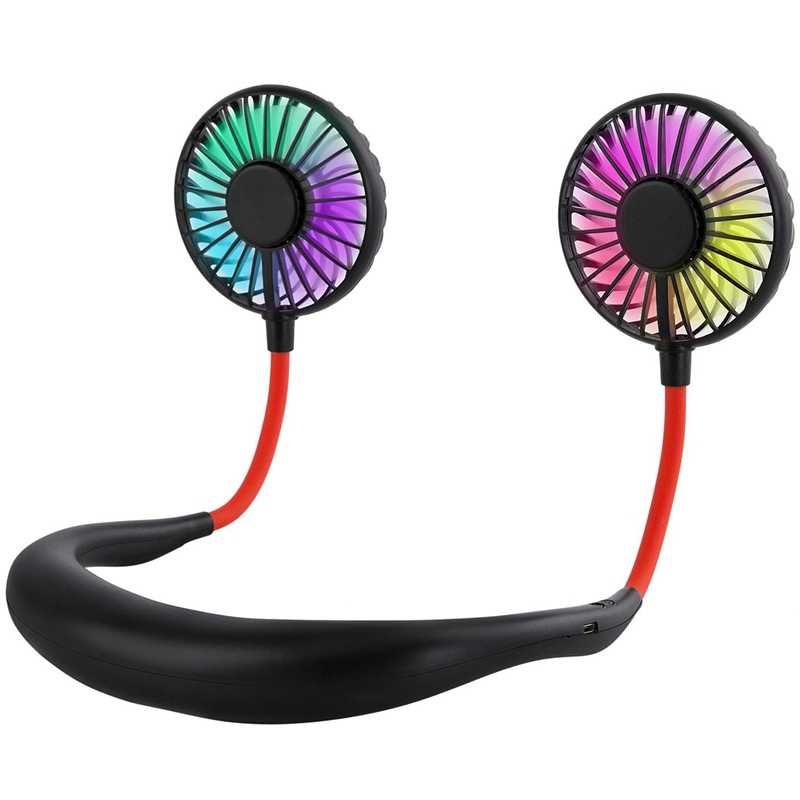 New USB Portable Fan Hands-free Neck Hanging USB Charging Outdoor Mini Portable Sports Fan 3 gears Usb Air Conditioner