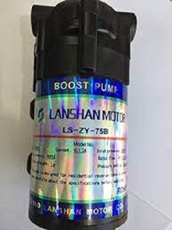 LANSHAN Booster Pump 75GPD Suitable for All RO Water Purifiers (Black) With 2pcs Pump Elbow