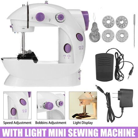 Mini Sewing Machine - Dual Speed Portable Mini Electric Pedal Double Threads Rewind Swing Machine
