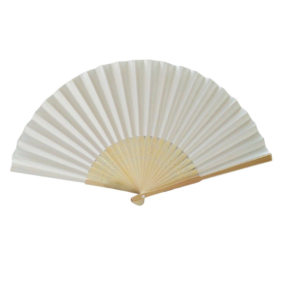 DIY Summer Bamboo Folding Hand Held Fan Chinese Dance Party Solid Color Fan