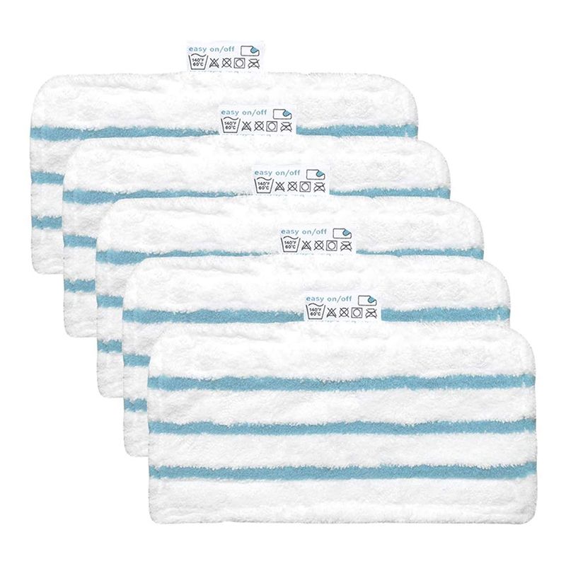 BRADOO-Pack of 5 Washable Microfiber Pads for Black&Decker Steam Mop Replacement Cover Compatible with FSM1616, FSM1630