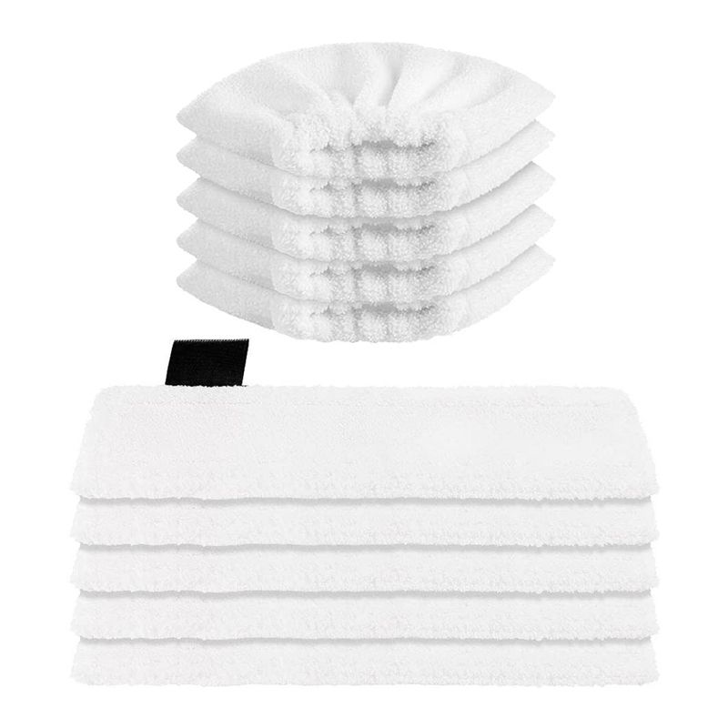 Washable Microfibre Cloth (5 for Floor Nozzles + 5 for Hand Nozzles) for Karcher EasyFix SC2,SC3,SC4,SC5 Steam Cleaners