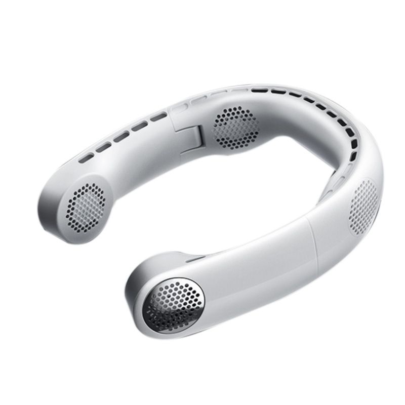 Mini Neck Fan Portable Bladeless USB Rechargeable Mute Sports Fans Outdoor Xiaomi Ventilador(White)