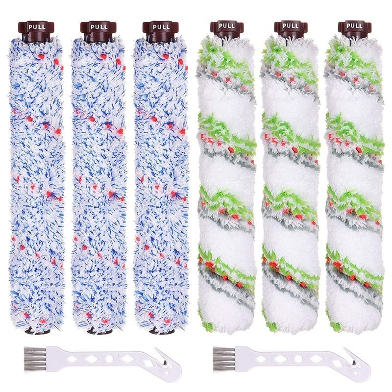 8Pcs Replacement Multi Surface Pet Brush Roll Kit for Bissell Crosswave 1785 2306 Series Wet Dry Vacuum Cleaner Part-Blue   Green