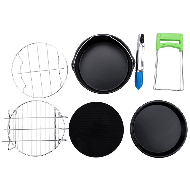 2 Set Air Fryer Accessories for Gowise Phillips Cozyna and Secura, Fit All Airfryer 3.7QT - 4.2QT - 5.3QT - 5.8QT 7 Pcs Accessories & 100Pcs Air Fryer Non-Stick Steamer Mat